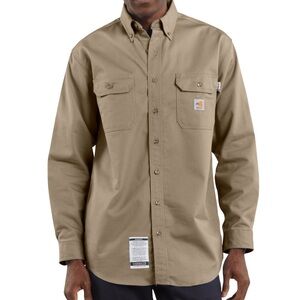 [S]Carhartt FRS160 - FR Classic Twill Shirt Khaki Work Shirt NWOT